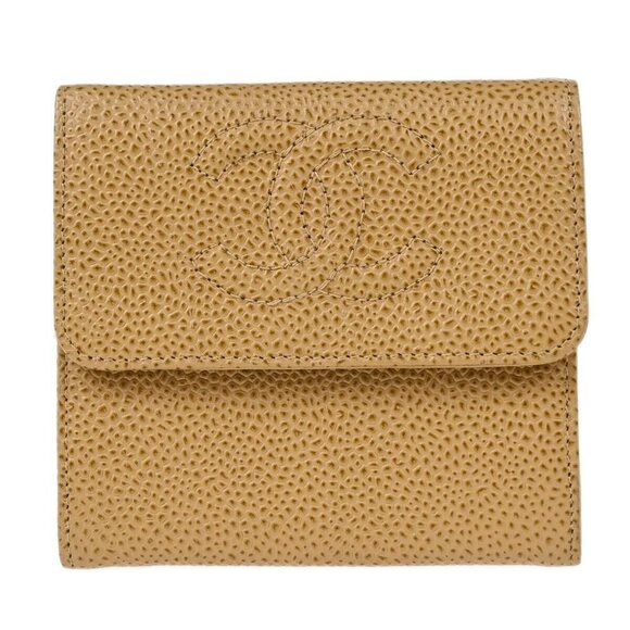 Chanel Beige Calfskin Bifold Wallet - Picture 1 of 16